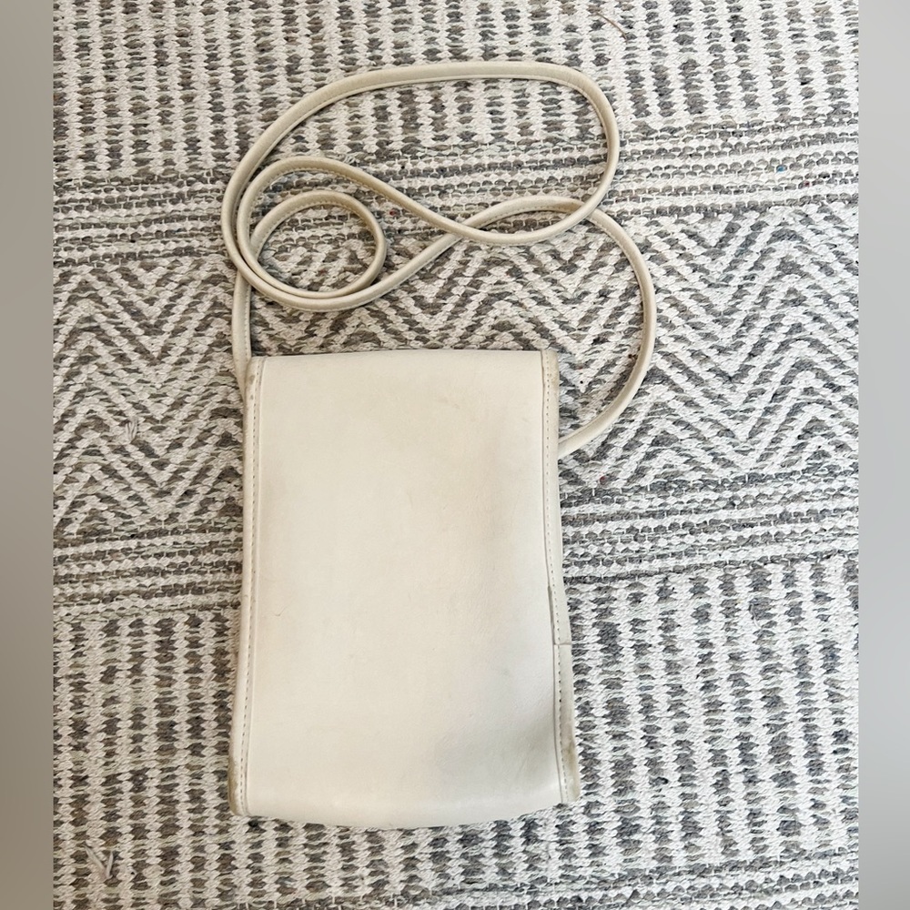 Vintage 90's Coach Classic Bone Cream Leather Scooter Crossbody Bag RARE color - Picture 3 of 9